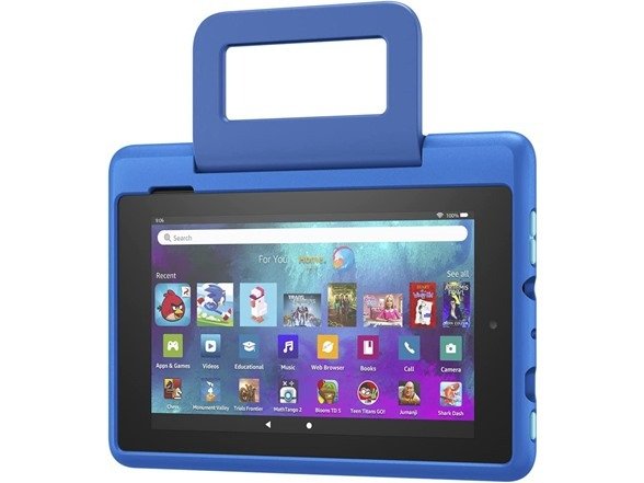 Kid-Friendly Case for Fire 7 tablet (Only compatible with 9th generation tablet, 2019 release)