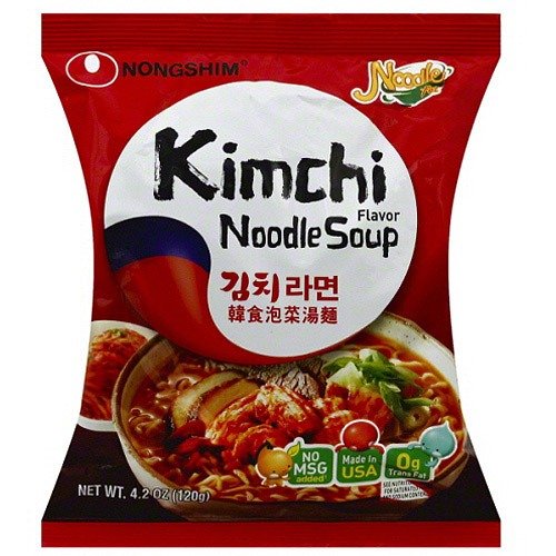 Nongshim Kimchi Flavor Noodle Soup Mix, 4.2 oz, (Pack of 10)