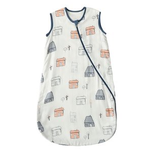 小镇图案，尺码XL BC BABYCARE 婴儿儿童纱布无袖双向拉链睡袋