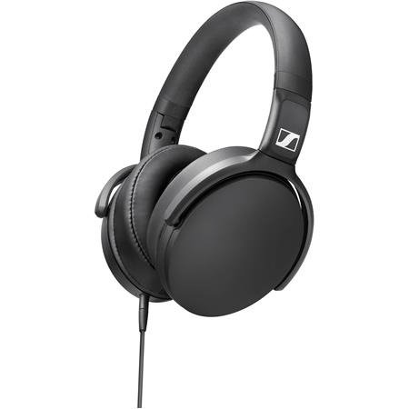 HD 400S Closed-Back Around-Ear Foldable Headphone with Microphone, Black