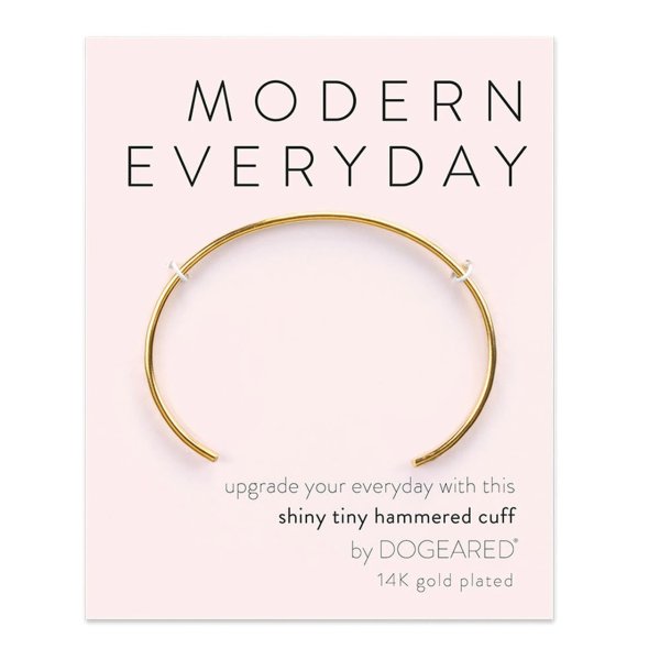 modern everyday hammered cuff, gold plated