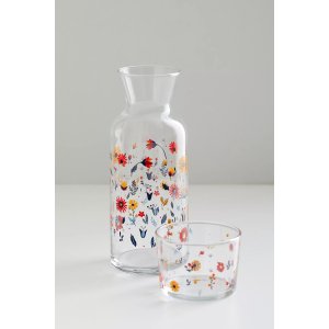 花卉玻璃水瓶套装