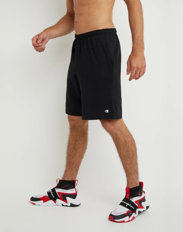 Champion Men's Shorts Pockets Authentic Cotton 9-Inch Gym Workout Warm Jersey