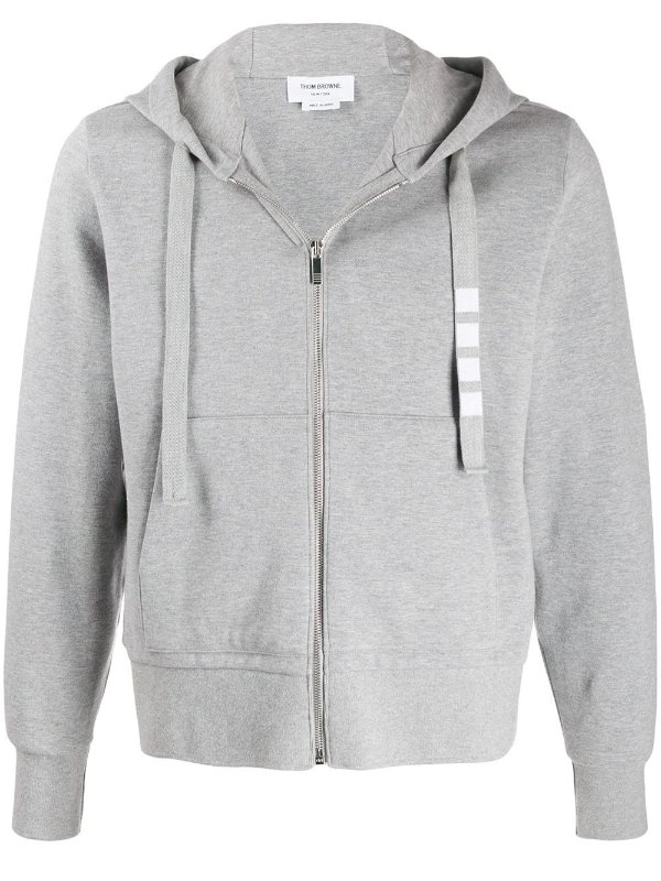 4-Bar double-knit zip-up hoodie