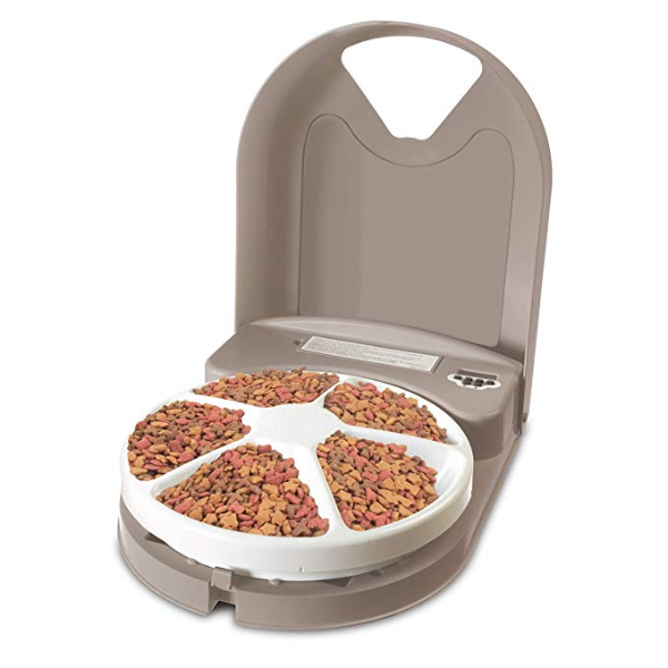 5 Meal Pet Feeder for Dogs and Cats