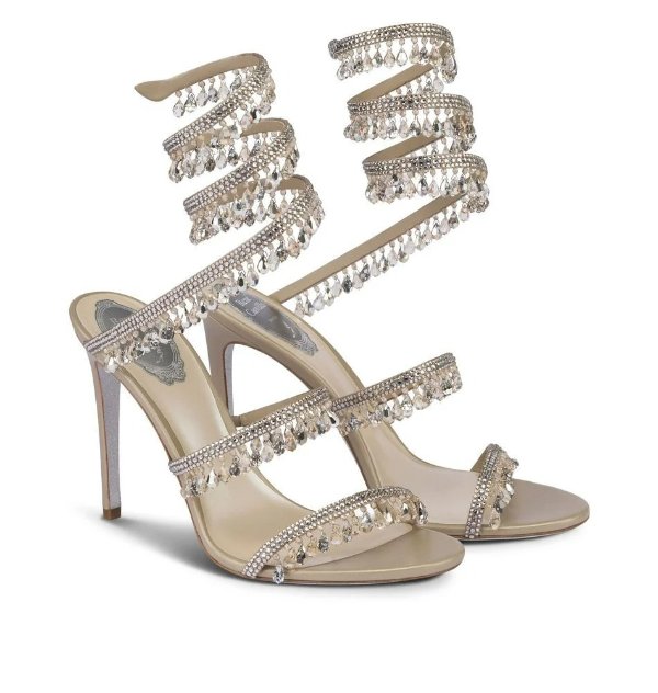 Sandals with crystals gray CHANDELIER