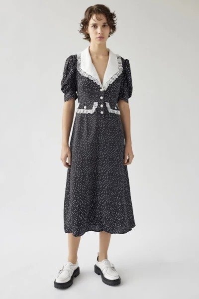 Harper Lace Collared Midi Dress