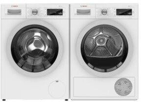 Bosch BOWADREW9 Side-by-Side Washer & Dryer Set with Front Load Washer and Electric Dryer in White