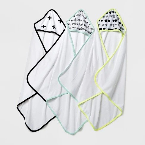Baby Lightweight 3pk Hooded Towel Set