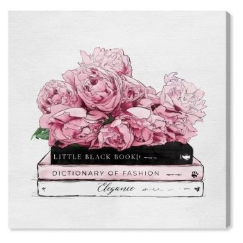 Roses And Elegance Books Canvas Art