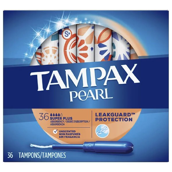 Pearl Tampons Plastic Unscented Unscented, Super Plus