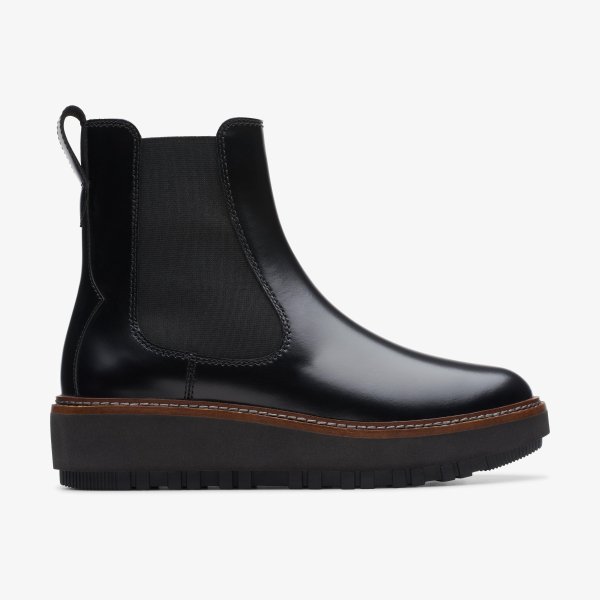 Women Orianna Up Black Leather Boots | Clarks US