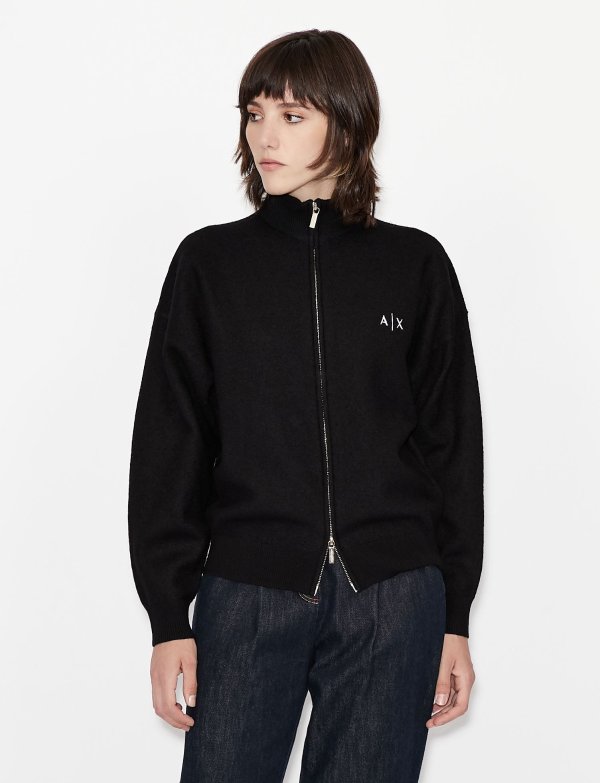 MERINO WOOL BLEND CARDIGAN, Blouson Jacket for Women | A|X Online Store