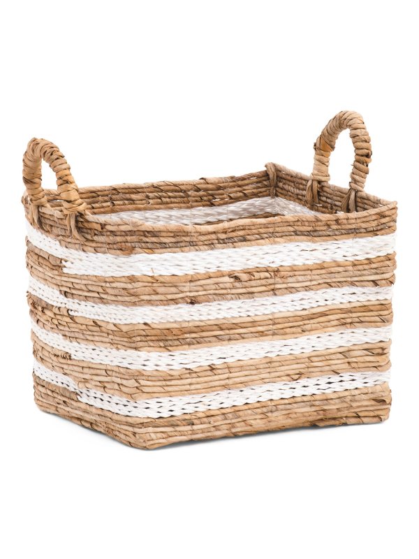 Medium Banana Rectangle Striped Basket | Office & Storage | Marshalls