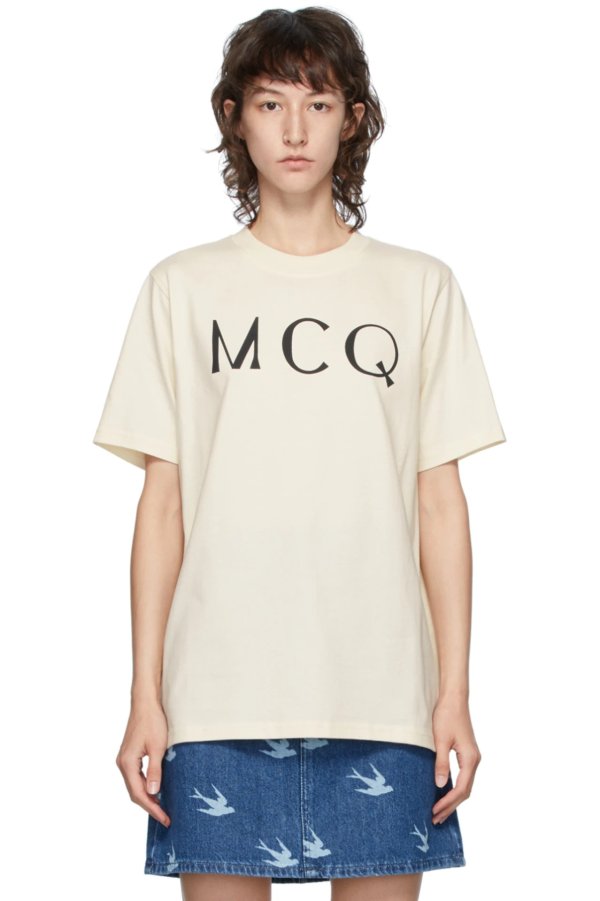 灰白色 McQ Swallow 徽标 T 恤