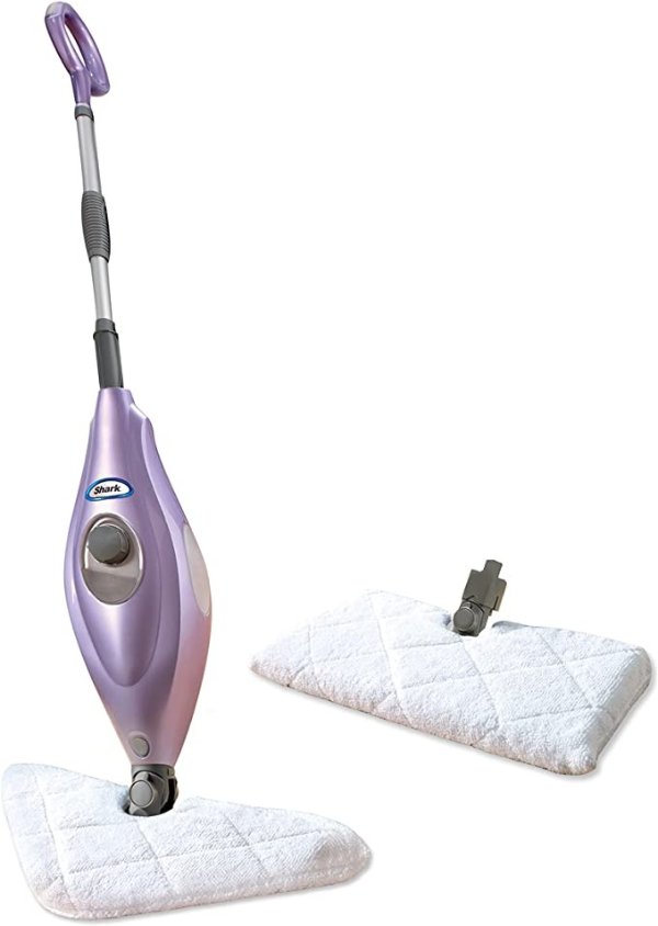 S3504AMZ Steam Pocket Mop Hard Floor Cleaner with 1 rectangle and 1 triangle mop head, Purple