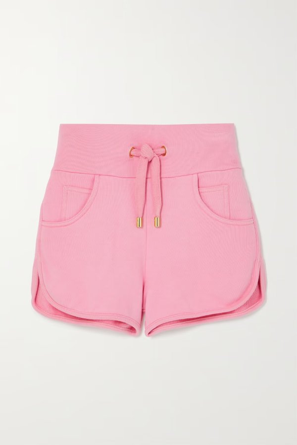 Embossed cotton and cashmere-blend shorts
