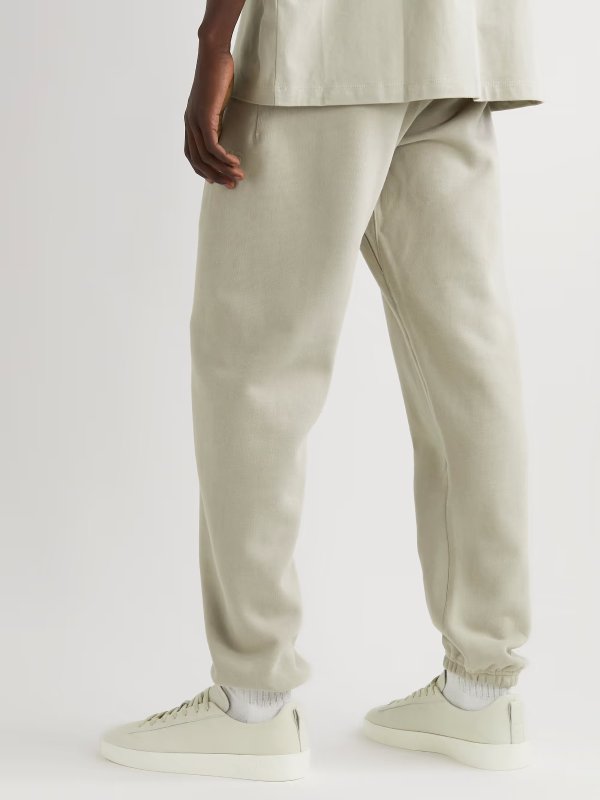 Slim-Fit Tapered Logo-Flocked Cotton-Blend Jersey Sweatpants