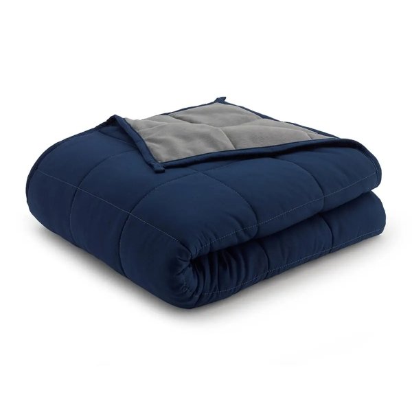Reversible Weighted Anti-Anxiety Blanket - Grey/Navy - 20lbs