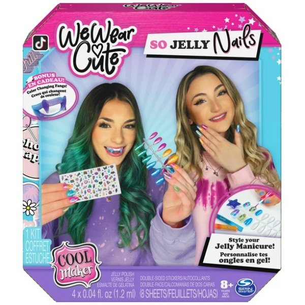 , We Wear Cute So Jelly Nails Manicure Kit for Ages 8 and up, Multicolor