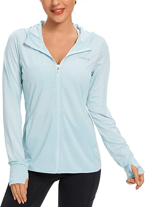 Women's UPF 50+ UV Sun Protection Clothing Zip Up Hoodie SPF Long Sleeve Sun Shirt Fising Hiking Outdoor Performance Jacket
