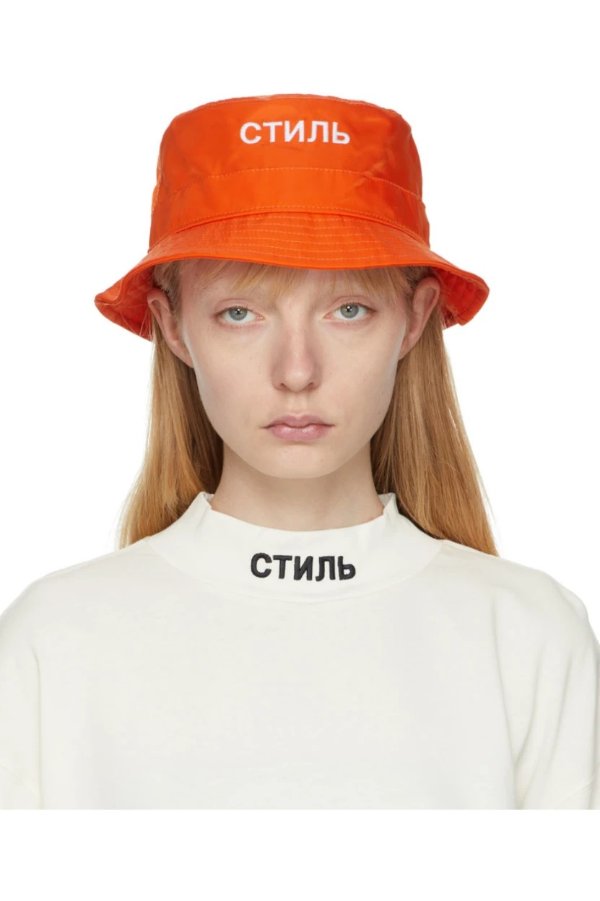 橙色 Style 渔夫帽