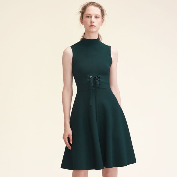REVOLTE Stretch-knit sleeveless dress with belt