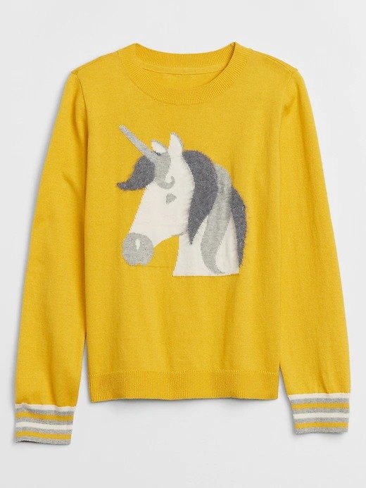 Kids Crewneck Unicorn Graphic Sweater