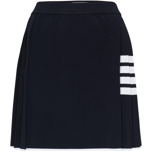 4 Bar Pleated Mini Wrap Skirt
