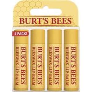 Burt's Bees Lip Balm, Beeswax, 0.15 Ounce, 4 Count