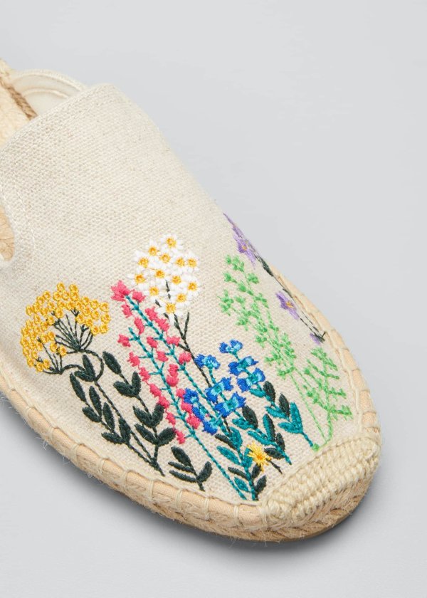 Wildflowers Embroidered Espadrille Mules