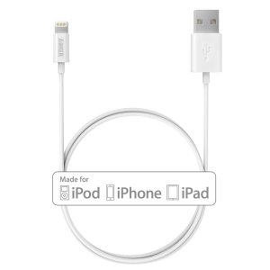 Lightning USB充电线数据线(苹果MFi认证)3英尺长白色