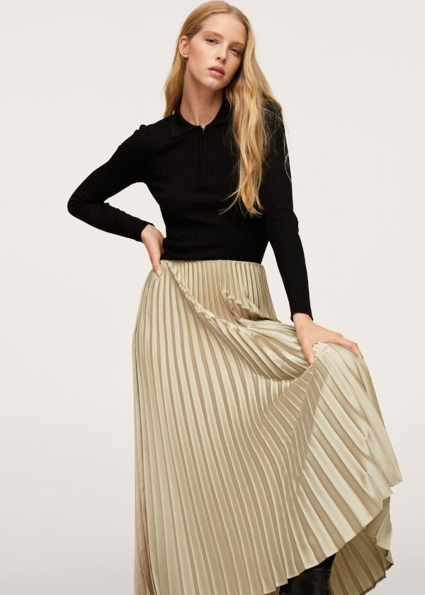 Satin pleated skirt - Women | OUTLET USA