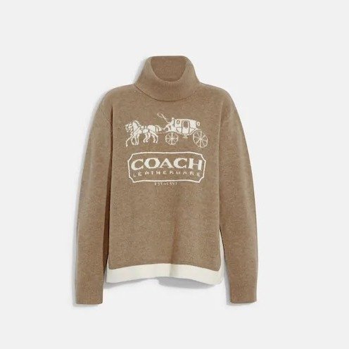 Colorblock Horse And Carriage Sweater