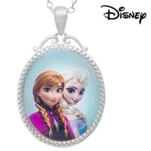 迪士尼Elsa和anna椭圆形可爱吊坠