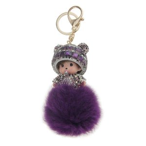 Lovely Monchhichi Doll Crystal Diamond Keychain