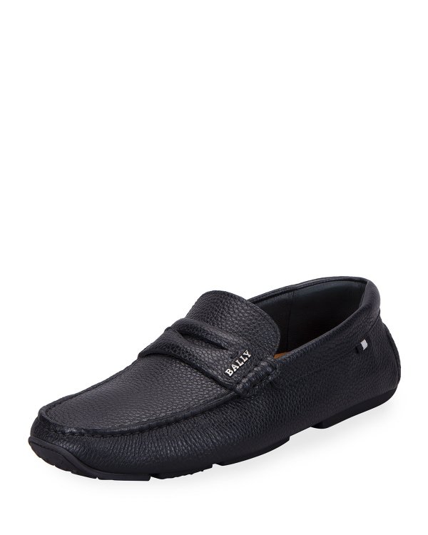 Men's Pavel Pebbled Leather Penny Loafers