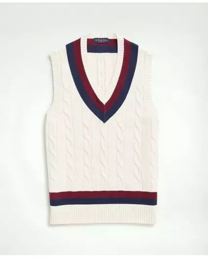 Supima® Cotton Cable Tennis Sweater Vest