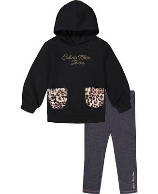 Little Girls Hoodie Tunic and Jeggings, 2 Piece Set