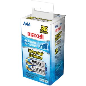 Maxell 36-Pack AAA Alkaline Batteries