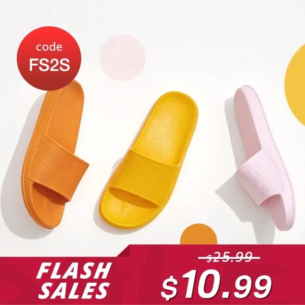【Flash Sale】Two Pairs-New Four-Seasons Rainbow Open-Toe Slippers 2 Pairs Same Color, Same Size, Black/Pink/Gray【Free U.S Shipping】(Use Code: FS2S for $10.99)