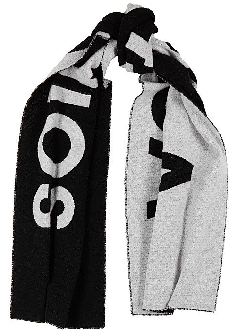 Toronto logo-intarsia wool-blend scarf