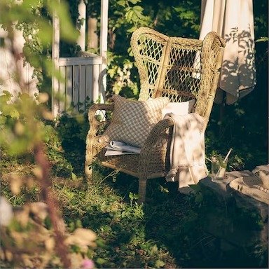 RISHOLMEN Wing chair, in/outdoor, brown - IKEA