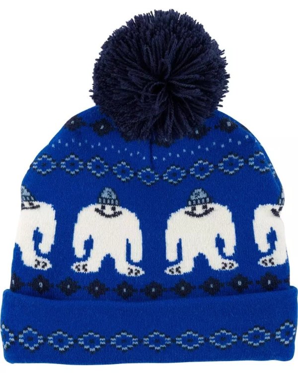 雪人图案编织帽