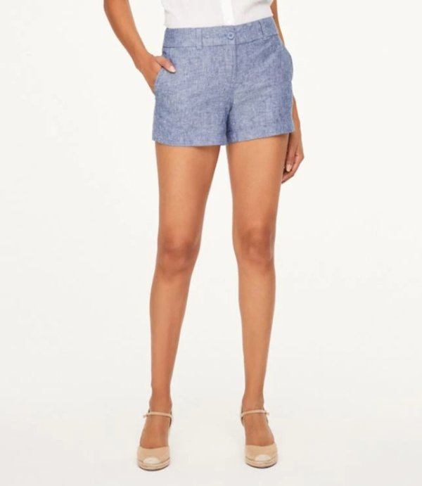 Chambray Shorts with 4 Inch Inseam