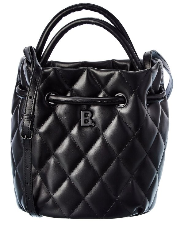B Small Quilted Leather Bucket Bag