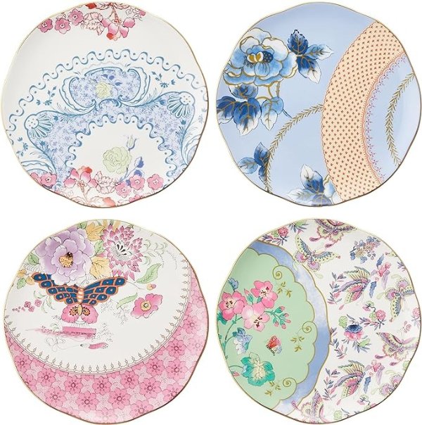 Butterfly Bloom Plates, Set of 4