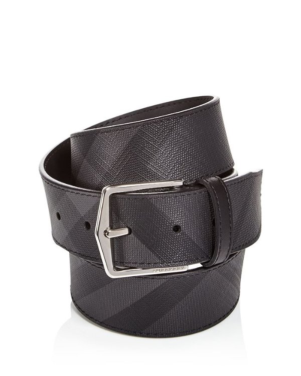 Joe London Check Leather Belt