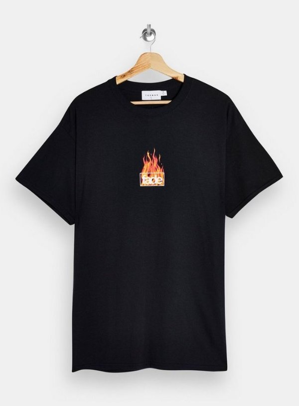 Fade Print T-Shirt in Black