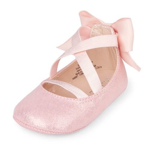 Baby Girls Wrap Bow Metallic Ballet Flat
